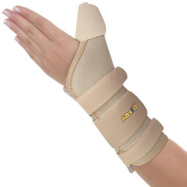 Imagem de Ortese Punho Tendinite Tenossinovite Tecido Tala Polegar Bege Artipé -