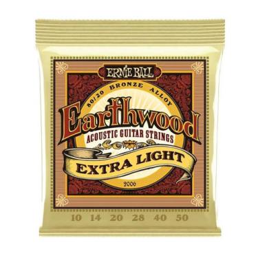 Imagem de Encordoamento Violão Aço 010 Ernie Ball Earthwood Extra Leve