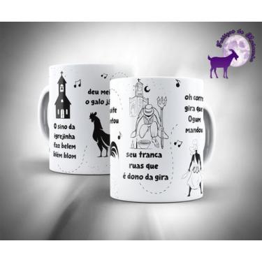 Imagem de Caneca Porcelana Branca 325 ml Personalizada Exu Candomblé Pomba Gira 