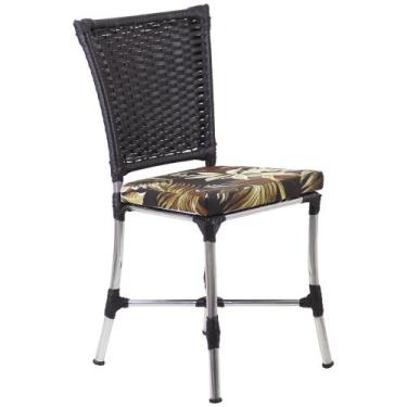 Imagem de Cadeira Angra em Ferro Com Almofada Impermeável Para Cozinha Trama Ori