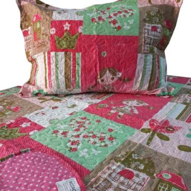 Imagem de Cobre Leito DuplaFace Colcha Solteiro Infantil Menina Menino - Rozac, 