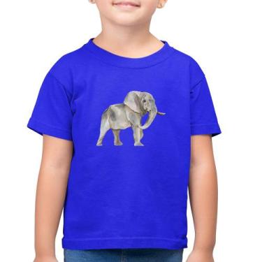 Imagem de Camiseta Algodão Infantil Elefante - Foca na Moda, Azul royal, 2