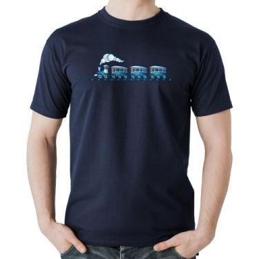 Imagem de Camiseta Algodão Trenzinho Brinquedo - Foca na Moda, Marinho, GGG