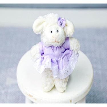 Imagem de Pelucia ovelha family 12 cm - vestido liso com lese  - CKD CONFECCOES,