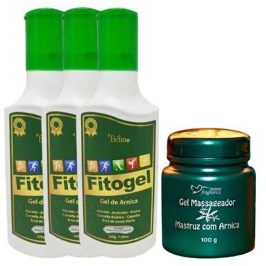Imagem de Kit 3 Fitogel Gel de Arnica Bélia 200g + Gel Mastruz com arnica