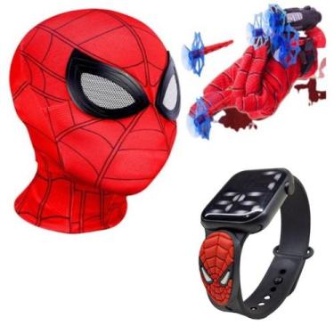 Imagem de Máscara,luva lança-dardos e relógio infantil Homem-Aranha_BQ - SMACTUD