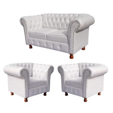 Imagem de Uma Namoradeira 1,60cm + Duas Poltronas Chesterfield Luiz XV - Corano 