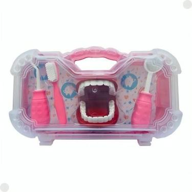 Imagem de Kit Maleta Brinquedo Dentista Acessórios Rosa 1270 Pakiplast