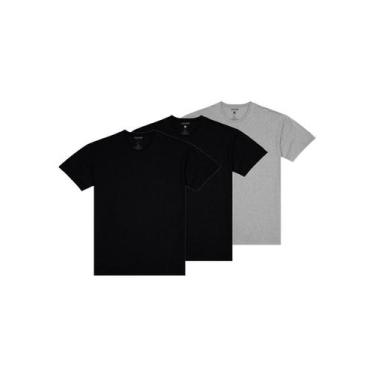 Imagem de Kit com 3 Camisetas Masculina Malwee 1000004423 Colorido, Preto, G