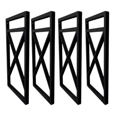 Imagem de Suporte X para Prateleira Industrial de Parede - Bimove, Preto, 4