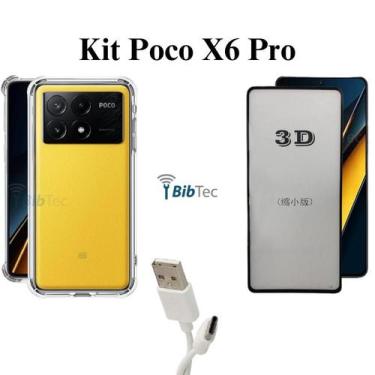 Imagem de Kit Completo Capa + Película 3D de Vidro para Xiaomi Poco X6 PRO + Ace