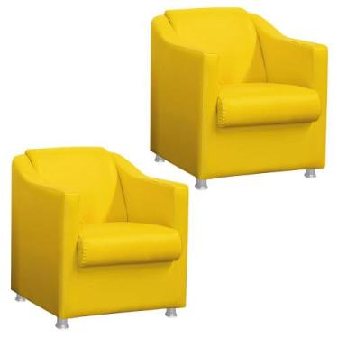 Imagem de Kit 2 Poltronas Tilla Decorativa Escritório Amarelo - Nerosinteriores