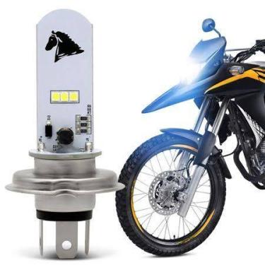 Imagem de Lampada Farol Moto H4 8000k Super Led Efeito Xenon  Forte Stallion Cav