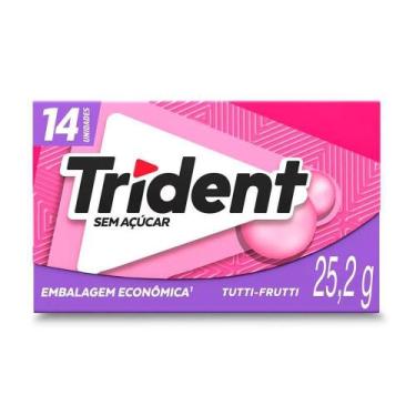 Imagem de Chiclete Trident Tutti-Frutti Sem Açúcar 25,2g - Display com 12 Unidad