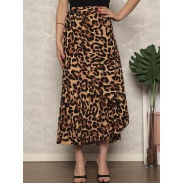 Imagem de Saia Envelope Com Estampa De Onça Animal Print - MUNDO DAS CAMISAS , O