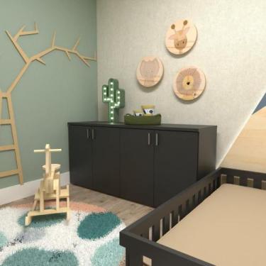 Imagem de Armário Duplo Baixo Infantil Corp Bramov Móveis Preto