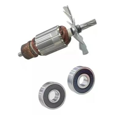 Imagem de Induzido + Rolamentos P/ Serra Circular Makita 5900b 220v - Bolte