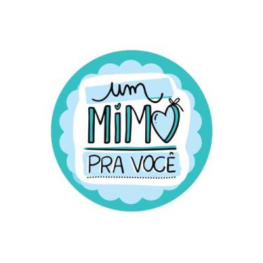 Imagem de 50 Etiquetas Adesivas Um Mimo Pra Você Azul Adesivos Recebidos 4Cm - 4
