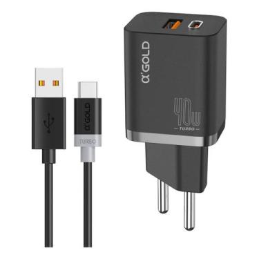 Imagem de Carregador Turbo Tipo C 40w Compativel Motorola Samsung Android - A'Go