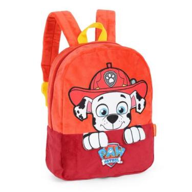 Imagem de Mochila de Costas Escolar Luxcel Patrulha Canina Aveludada  Vermelho