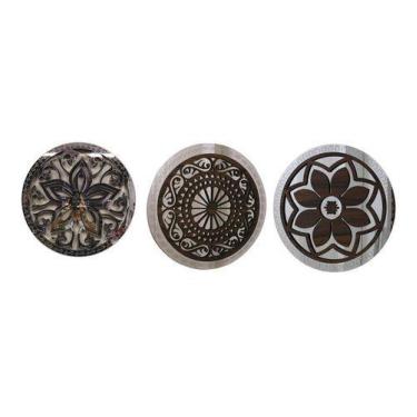 Imagem de Mandala Decorativa Ambiente Sala Quarto 65x65 Kit 3 Pçs - CREATUS, mar