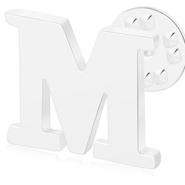 Imagem de Alfinetes de lapela com letra inicial para homens e mulheres broche de nome personalizado para homens, ternos, chapéus, botões de metal, prata A-Z, Cobre, Sem Pedra Preciosa