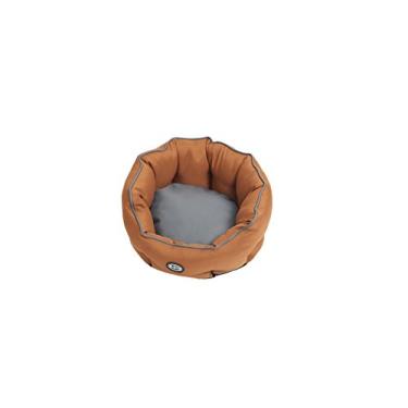 Imagem de Kruuse Cama Buster Cocoon, couro marrom/cinza aço, 76 cm