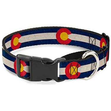 Imagem de Buckle-Down Coleira para cães "Colorado Flags2 Repeat vintage martingale, 3,8 cm de largura, serve para pescoços de 40,6 a 58,4 cm