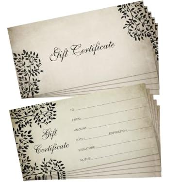 Imagem de Outus 50 peças de vales de oferta em branco para vouchers de empresa cartão de cupom para spa salão restaurantes vouchers de cliente personalizados para aniversário do dia dos pais, cartão de presente