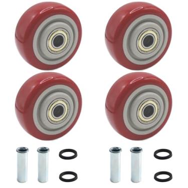 Imagem de Tayffency Rodas de carrinho de empurrar de 7,6 cm, 4 pacotes de kits de reparo de rolamentos, rolamentos, rodízios Pltae, rodas de substituição de prateleira para caminhões plataforma, até 120 kg
