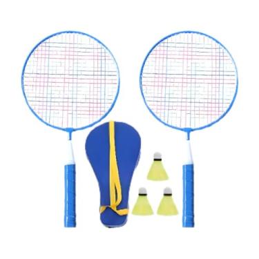 Imagem de Vaveren Conjunto de tênis de badminton infantil Raquetes de tênis infantis Brinquedo interativo para Raquete de badminton Conjunto de raquetes, Azul