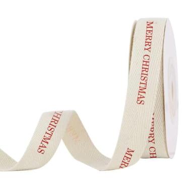 Imagem de Fita de Natal, 5/20.3 cm x 10 jardas fitas de algodão branco creme feito à mão, fita de tecido de espinha de peixe natural macia para decoração de casa, embrulho de presente, artesanato, aniversário,