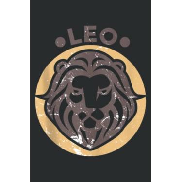 Imagem de Vintage Distressed Leo Symbol Zodiac Sign Birthday Gift Meme: FLOWER JOURNAL: 6" x 9", 110 Pages, Lined Writing Notebook, White Lined Paper, Journal ... Memos, Meetings, ... Artists, and Students.
