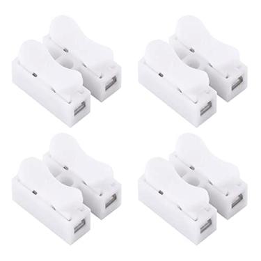 Imagem de 100pcs 10A 220V Branco Fio Rápido Conector de Cabo Terminal de Braçadeira de Mola para Fiação Elétrica