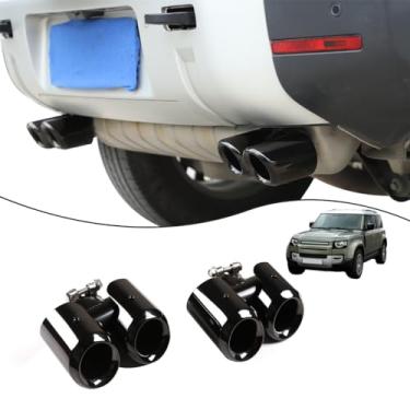 Imagem de JONKOKO Adesivos de Capa de Cancelamento de Ruído de Tubo de Escapamento de Carro de Aço Inoxidável para Land Rover Defender 90 110 2020-2024 Saídas de Escapamento de Garganta de T