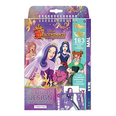 Imagem de Disney Descendentes Royal Wedding Fashion Design Sketchbook para meninas - Crie modas temáticas de casamento deslumbrantes com 183 adesivos, estênceis, guia de design - Presente para maiores de 8