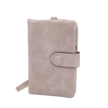 Imagem de Carteira feminina carteira de moedas para meninas bolsa de couro para troca de cartão organizador de cartões pequena bolsa de moedas bolso bolsa de dinheiro, rosa, one size, Com alça de pulso