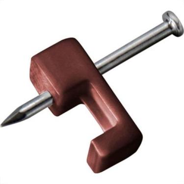 Imagem de Grampo Fixa Fio Tipo Garra Sforplast 10/12 Marrom Com 100 Pecas 2464
