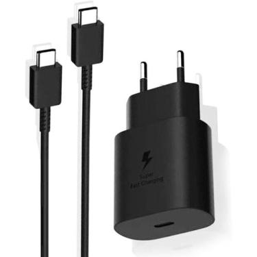 Imagem de Carregador COM CABO Tipo C 25W para Samsung 3A Fast Charge Preto Origi
