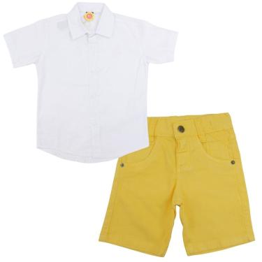 Imagem de Conjunto Social Infantil Menino Bermuda Camisa Festa Evento