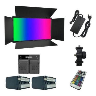 Imagem de Painel Iluminador de Led 50w Soleste U800 RGB com fonte bivol2 bateria