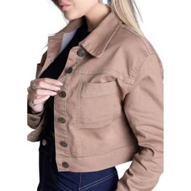 Imagem de Jaqueta Sarja Sawary - 279188 - Marrom GG-Feminino