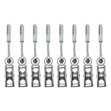 Imagem de 4 Carretilhas Roldana Simples Metal Pra Elevação Varal Teto - ROCHA