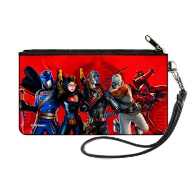 Imagem de Buckle-Down Carteira GI Joe, Zip Clutch, GI Joe Cobra Agents Group Pose e Logo Reds, lona, Vermelho, SMALL, Casual