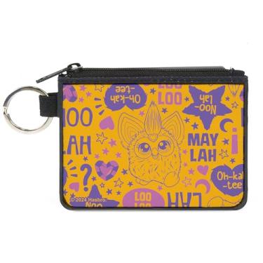Imagem de Buckle-Down Furby Wallet, Zip Clutch, Furby Furbish Frases e Ícones Laranja Rosa Roxo, Lona, rosa, X-SMALL, Casual