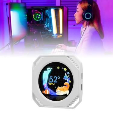 Imagem de 2.1 Em Tela de Temperatura do Computador, Monitor LCD do Refrigerador da CPU para Sistemas de Resfriamento de água, Sub-tela do Painel de Sensores de PC (WHITE)