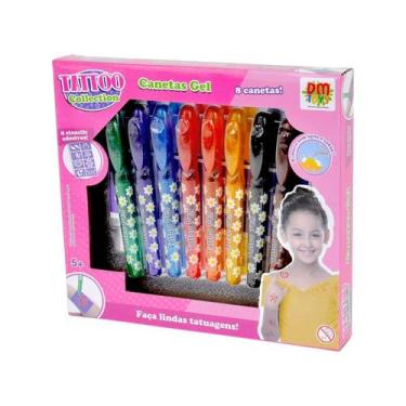 Imagem de Brinquedo Tatuagem Infantil em Caneta Gel e Adesivo - DM Toys - DM BRA