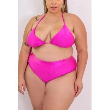 Imagem de Biquini Feminino Plus Size Top Cortininha Calcinha Hot Paint Cos ALto 