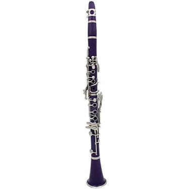 Imagem de summina Clarinete ABS 17 chaves bB Clarinete binóculo soprano plano com luvas de pano de limpeza 10 palhetas chave de fenda estojo de palheta instrumento de sopro de madeira