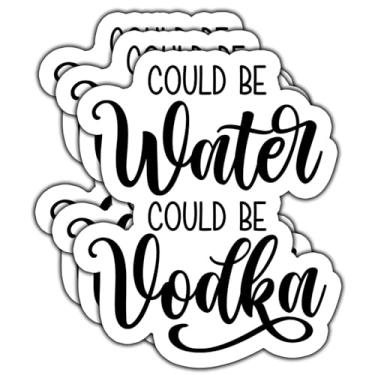 Imagem de (3 peças) Adesivo Could Be Water Could Be Vodka Funny Quote Sarcástico Amante de Vinho Adesivo de Vinil Impermeável para Livros Laptops Telefone Garrafas de Água Copo Kindle 3 Polegadas